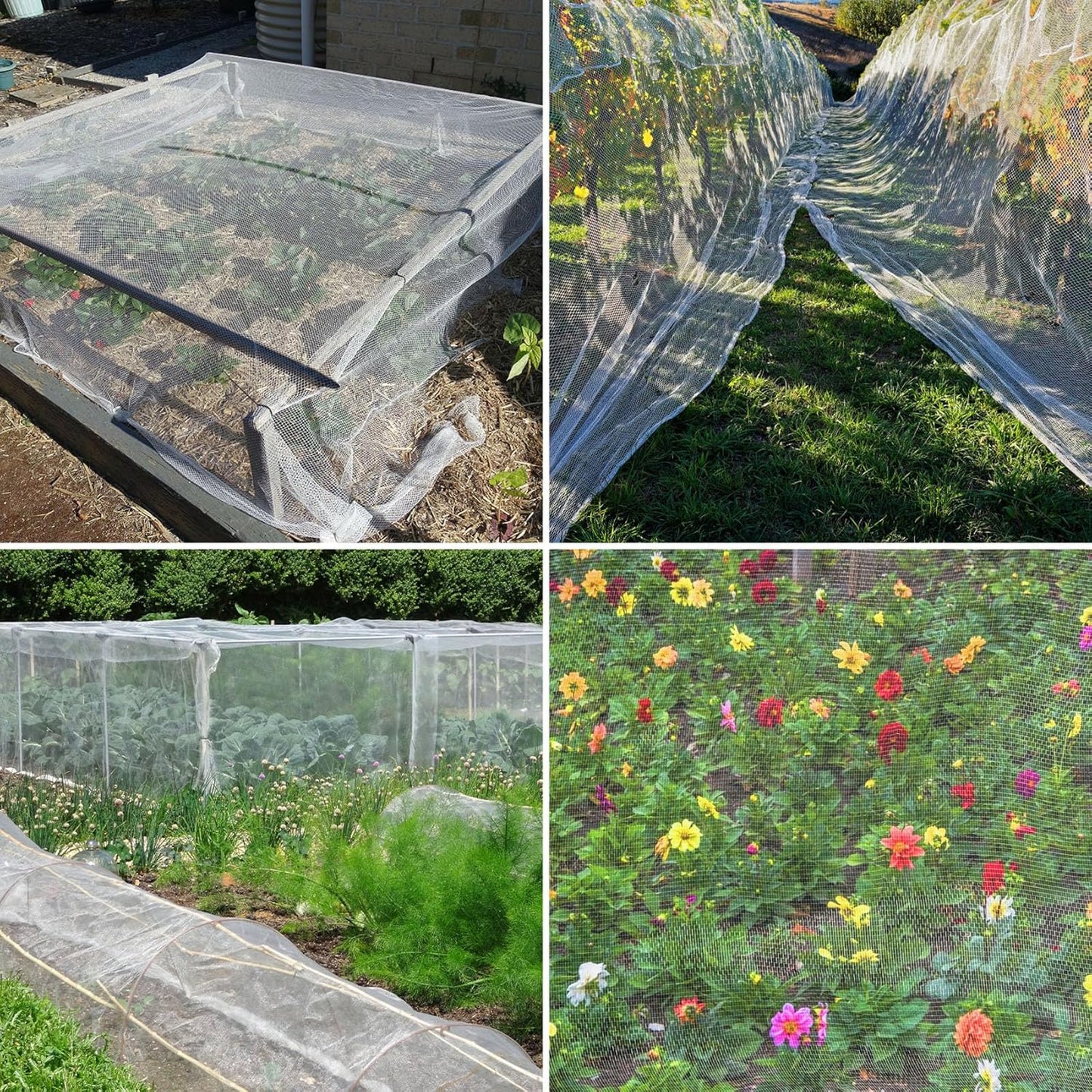 Unves 2 Pack 10 x 33 FT Garden Netting, Mosquito Net Ultra Mesh for Ga