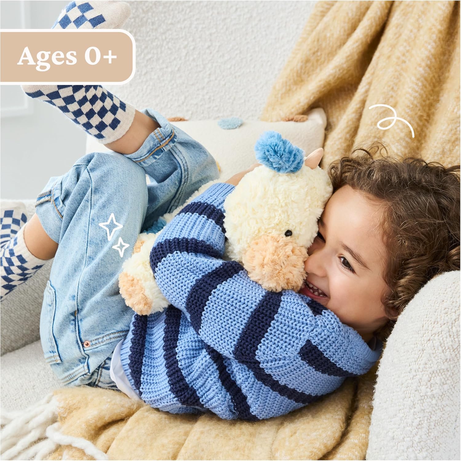 GUND Cozys Collection Cow, Stuffed Animal for Ages 1 and Up, Spring De