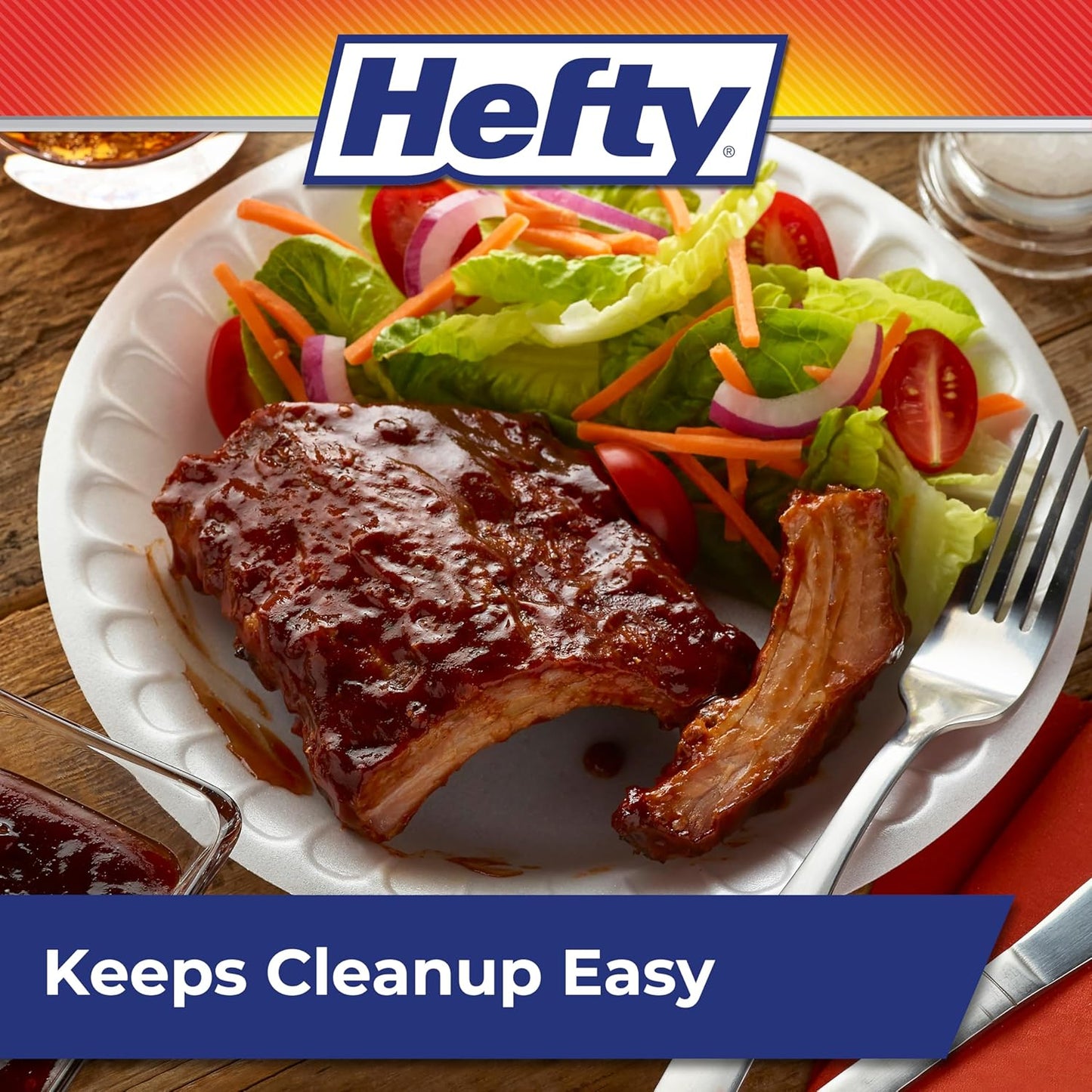 Hefty Everyday 9 Inch Foam Plates, White, 45 Count (Pack of 1)