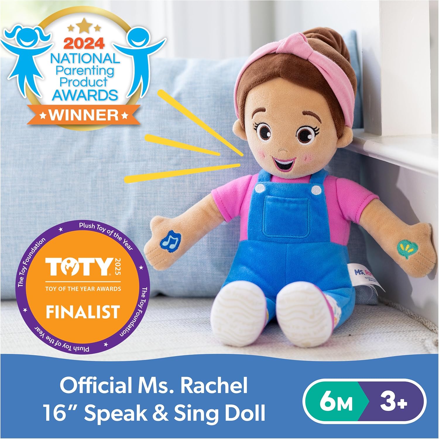 Ms. Rachel Official Speak & Sing Doll, 16” Tall Interactive Toy with 4