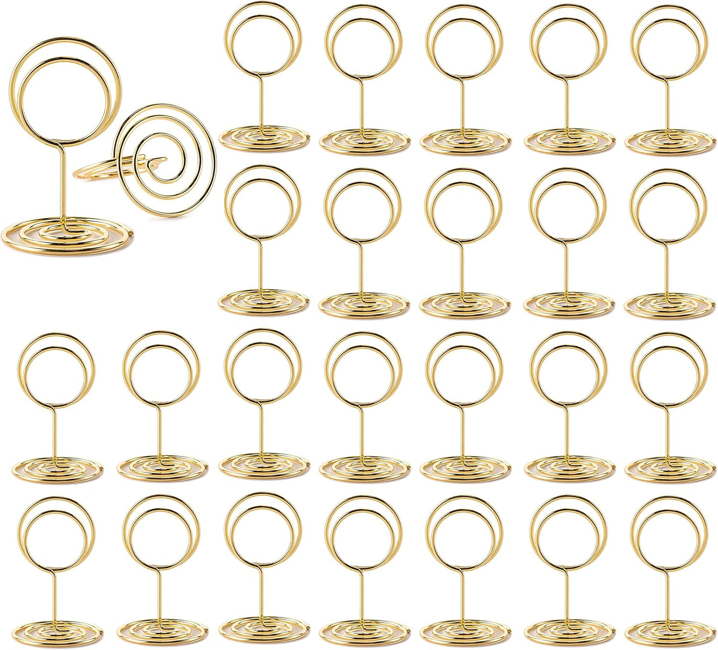 Hoewina 26Pcs Table Number Holders, Place Card Holder, Wire Picture Holder, Small Size Table Card Holders, Photo Holder for Centerpieces, Wedding Reception, Party, Birthday (Gold)