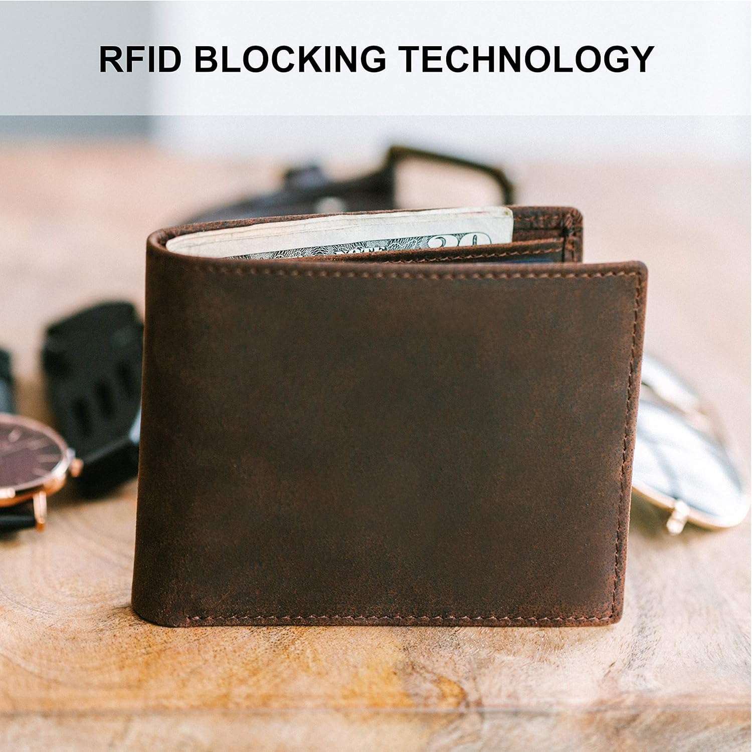 Top Grain Leather Wallet for Men | RFID Blocking | Extra Capacity Bifo