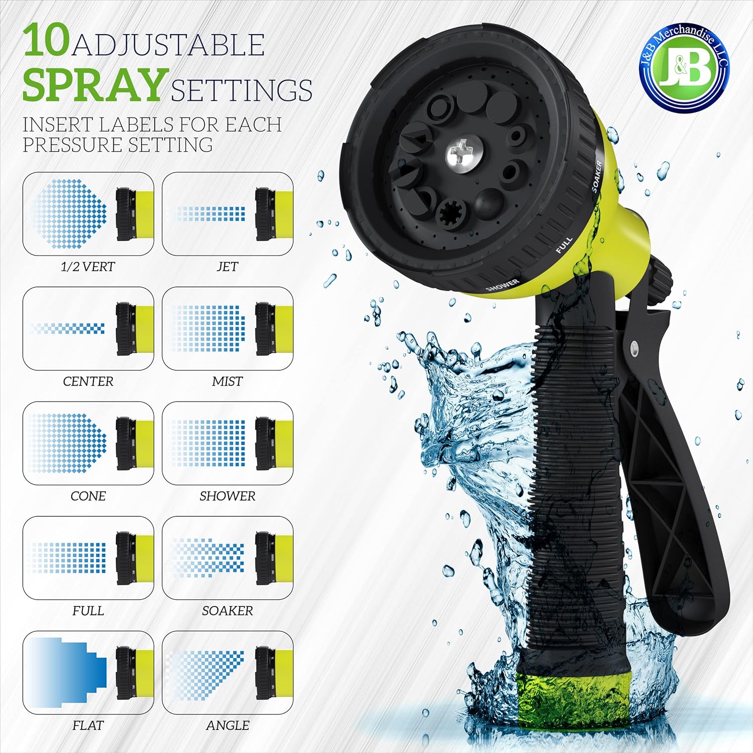 J&B XpandaHose 100ft Expandable Garden Hose – Ultra-Strong 3750D, 4-La