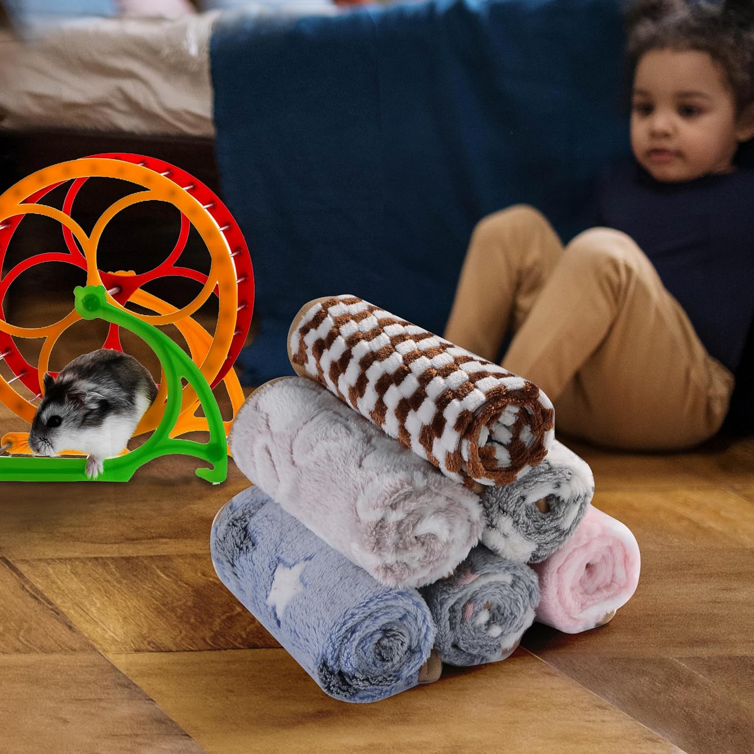 Grddaef Guinea Pig Fleece Blankets 6 Pieces Waterproof & Washable Smal