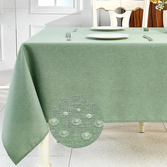 IVAPUPU Textured Linen Table Cloth for Rectangle Tables - Sage Green T