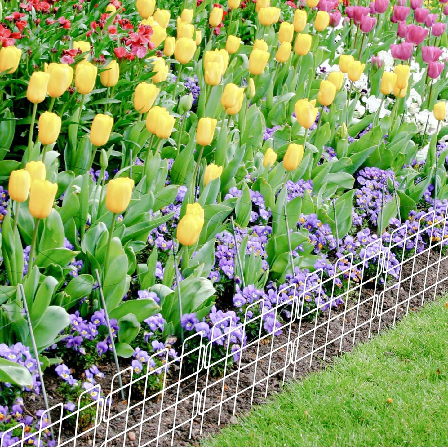 ShopLaLa Garden Fence Animal Barrier (10 Panels) 12in(L) x 16.5in(H) Small and Short Decorative Outdoor Dog Fence, Metal Fencing Plant Protectors from Pet Rabbit Landscape Yard, Wire Fences Border