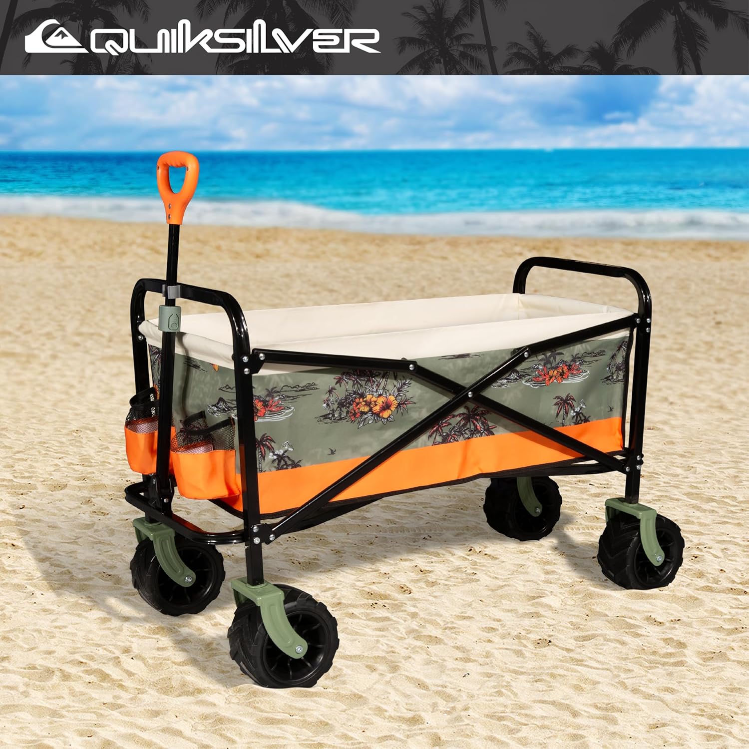 ROXY Folding Beach Wagon Cart – Heavy-Duty Collapsible Utility Wagon w