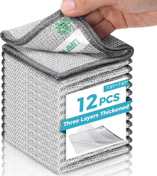 12 PCS Non Scratch Wire Dishcloth, Cleans Fast Without Scratching, Sta