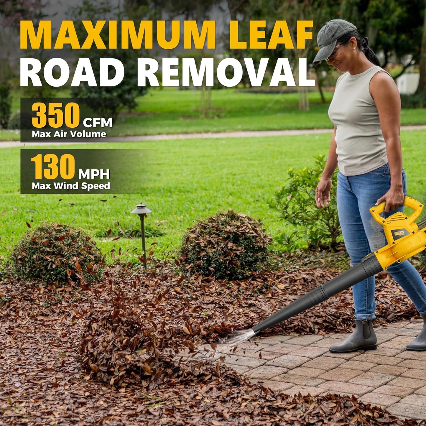 ALLOYMAN Electric Leaf Blower,7AMP Lawn Blower,130MPH Mini Leaf Blower