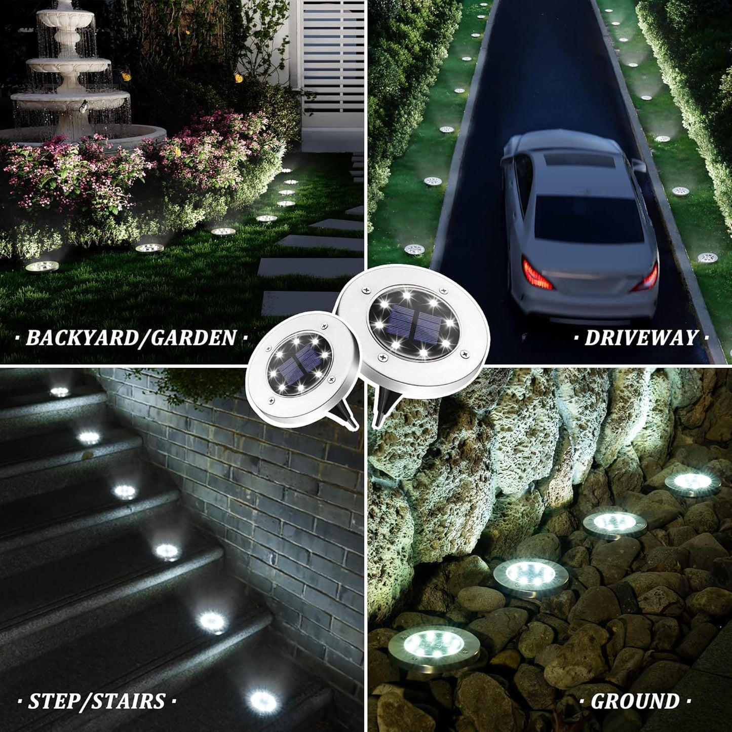 SOLPEX Solar Lights Outdoor Waterproof, 12 Pack Solar Ground Lights, S