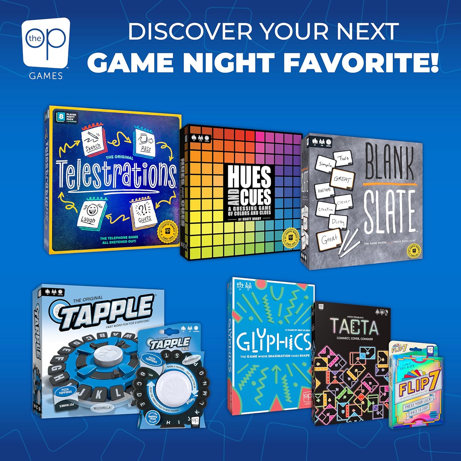 USAOPOLY Flip 7, The Ultimate Blend of Press Your Luck & Strategy, Fas