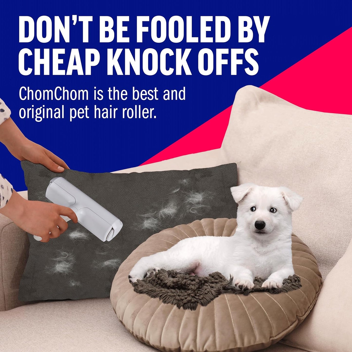 ChomChom Roller Pet Hair Remover – Original Size Reusable Lint Roller 