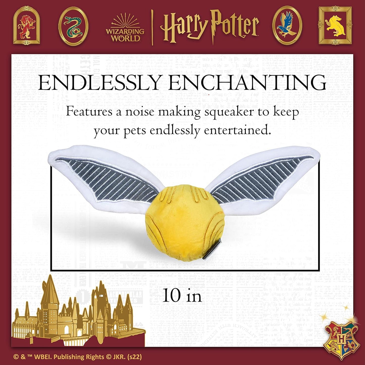 Harry Potter Snitch Pet Squeaker Toy | Dog Toy Snitch Squeaker Ball | 