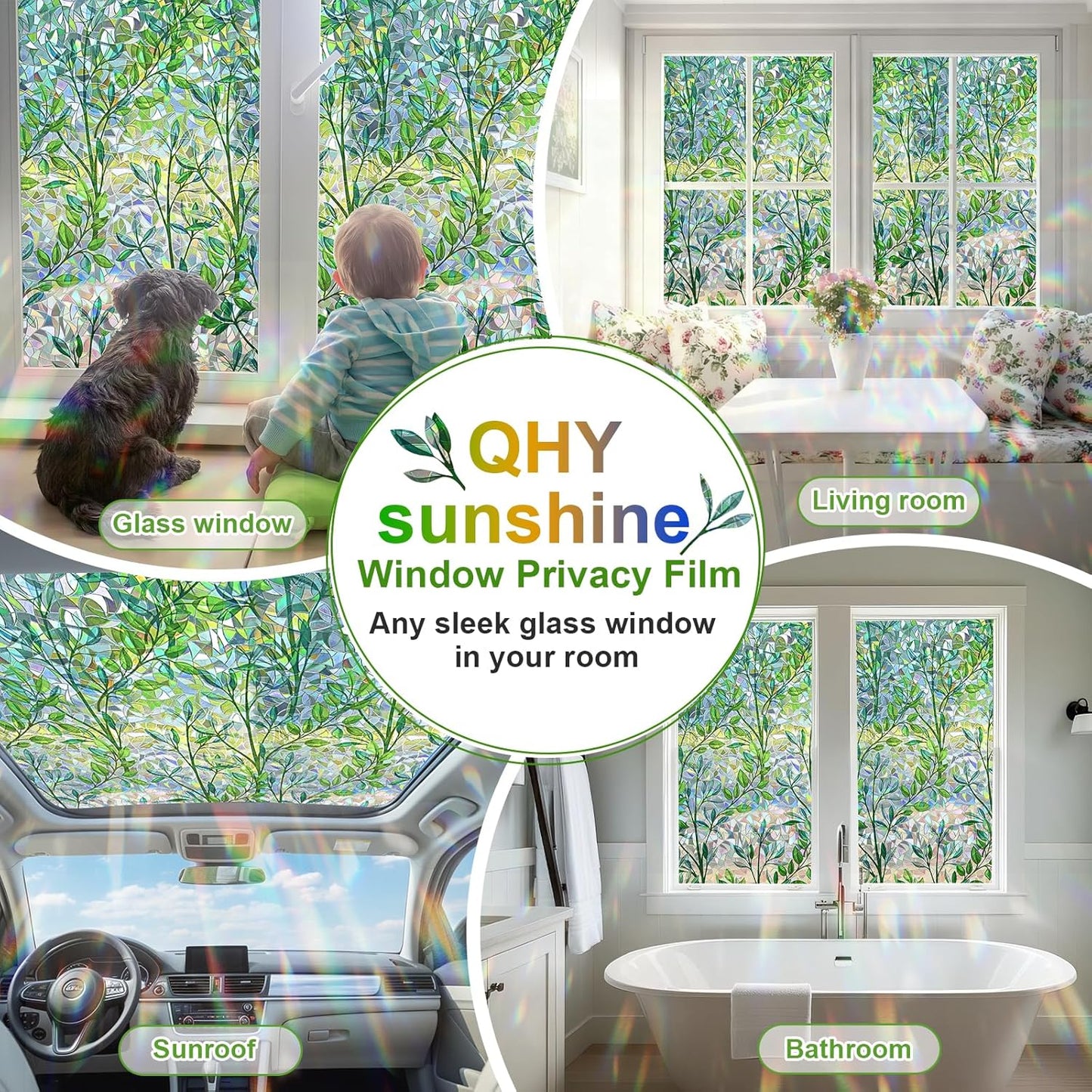 Window Privacy Film Stain Glass Window Film Rainbow Window Film Window