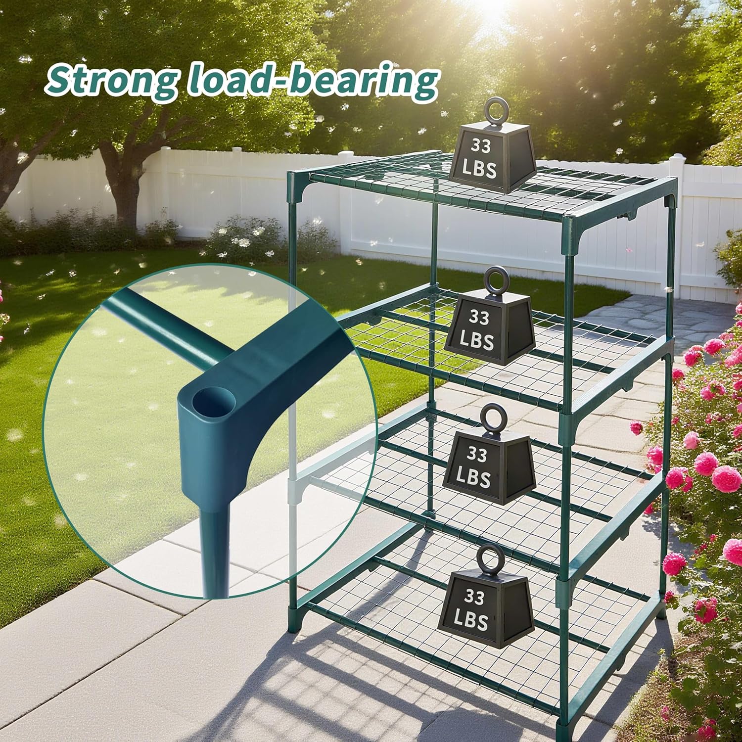 2 Pack Plant Stand Indoor Plant Shelf Outdoor,4 Tier Metal Plant Stand