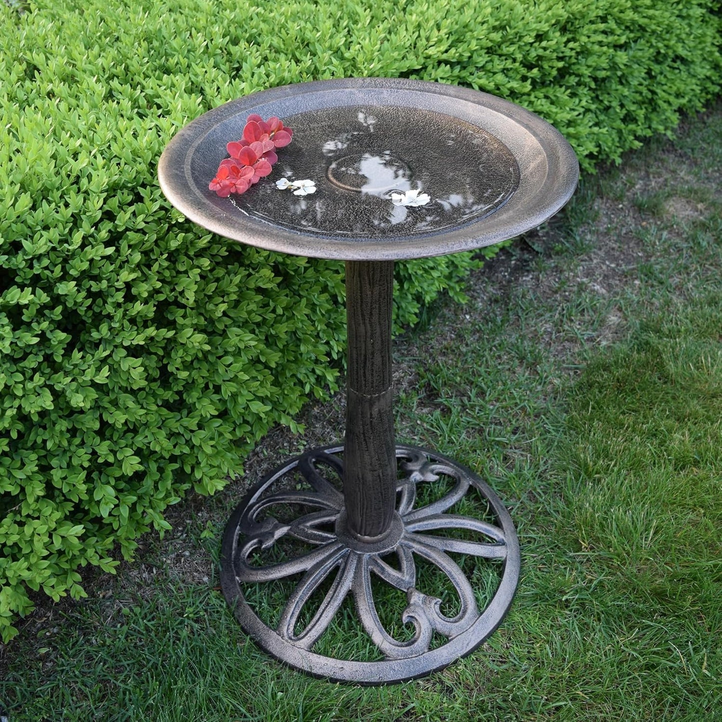 Oakland Living Upland Bird Bath, Antique Bronze, 19W x 19D x 28.4H in.
