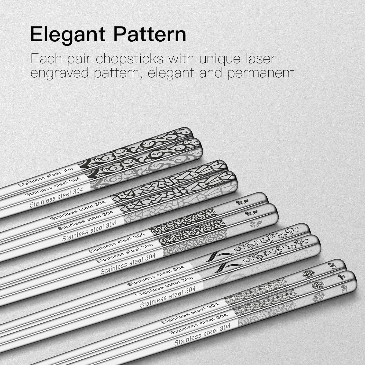 Metal Chopsticks Reusable 18/8 Stainless Steel Chopsticks Multipack Di