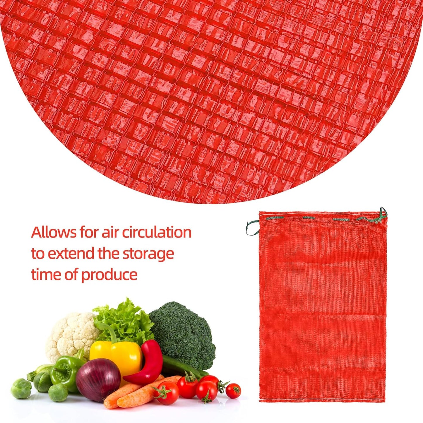 10 Pcs 24"x35" Large Onion Bag Mesh Produce Bags, 60+ Lbs Reusable Bre