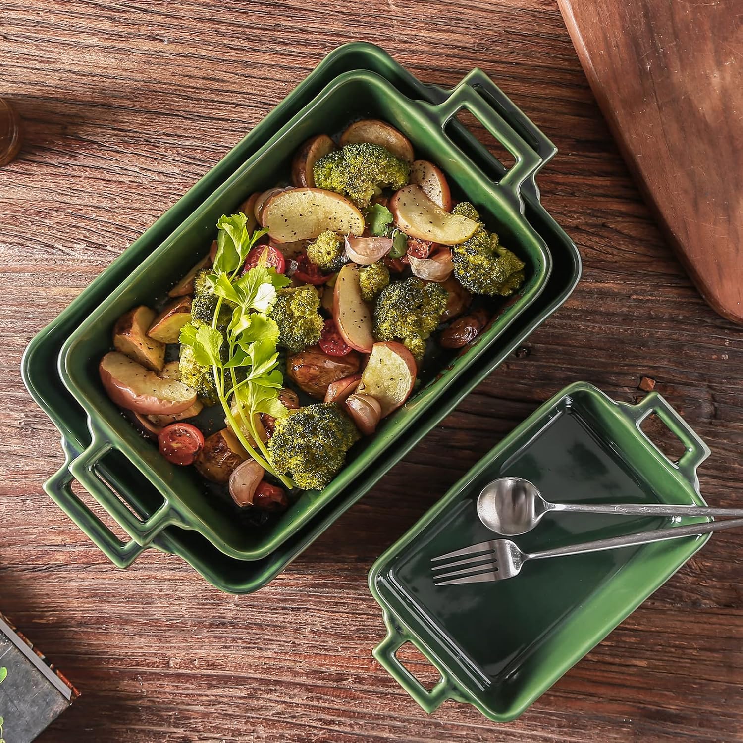 VICRAYS Ceramic Bakeware Set, Porcelain Rectangular Baking Dish, Bakin