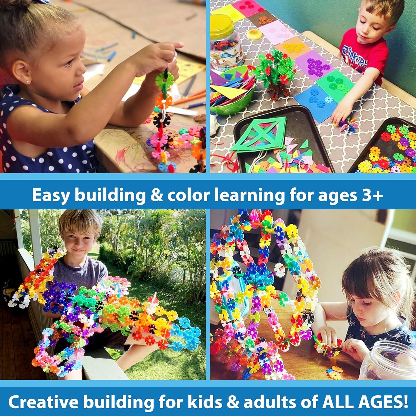 Brain Flakes 500 Piece Set, Ages 3+, Interlocking Plastic Disc Toy for
