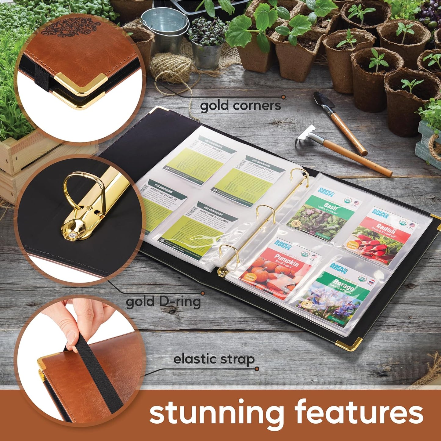 Willow and Wildflower Garden Seed Organizer Binder, Seed Storage Organ