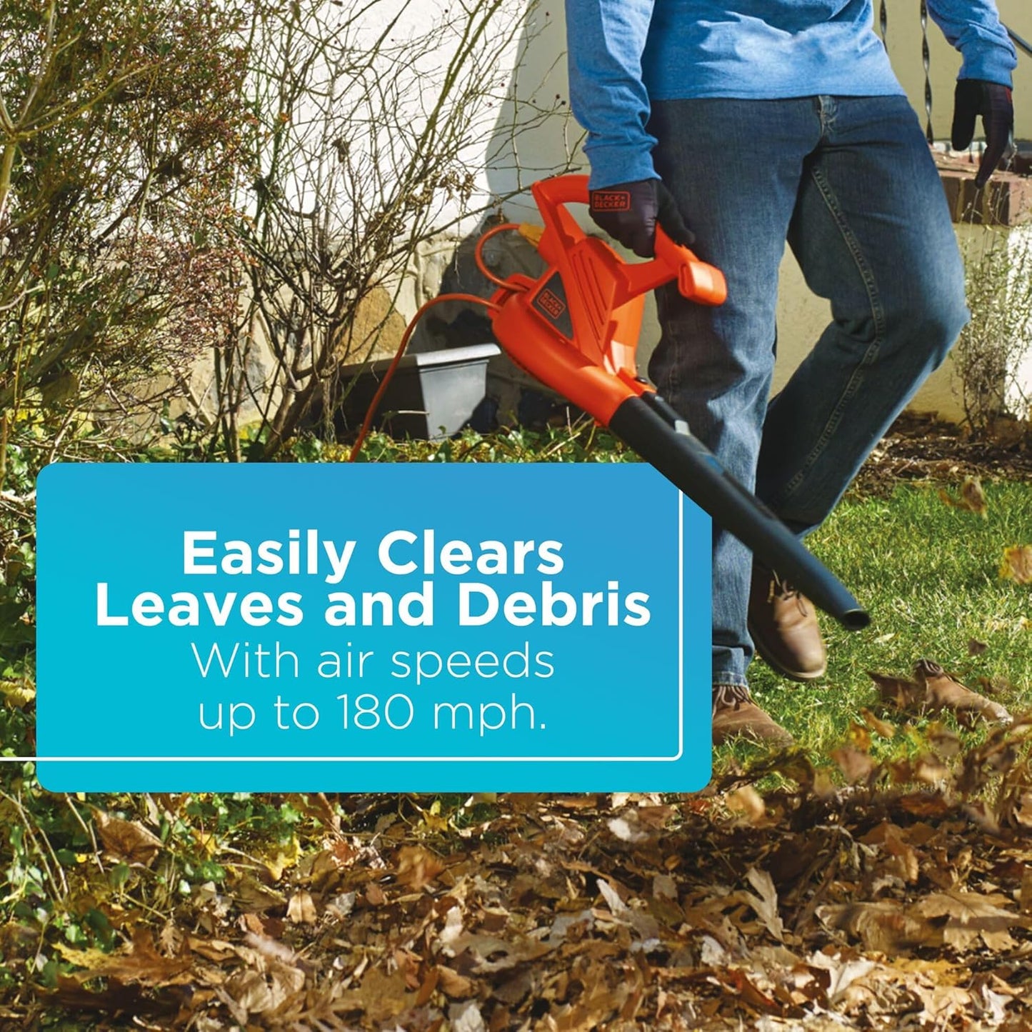 BLACK+DECKER Electric Leaf Blower, Handheld Blowers for Lawn Care, Lig