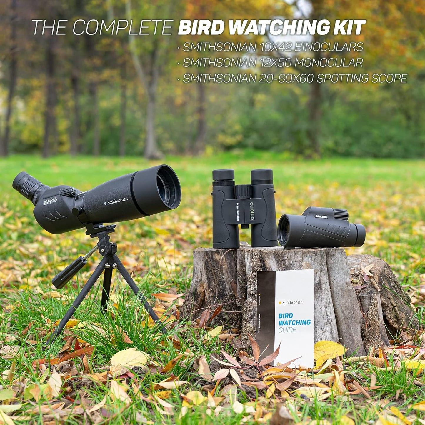 Omano Smithsonian 12x50 Monocular Telescope with Smartphone Adaptor – 