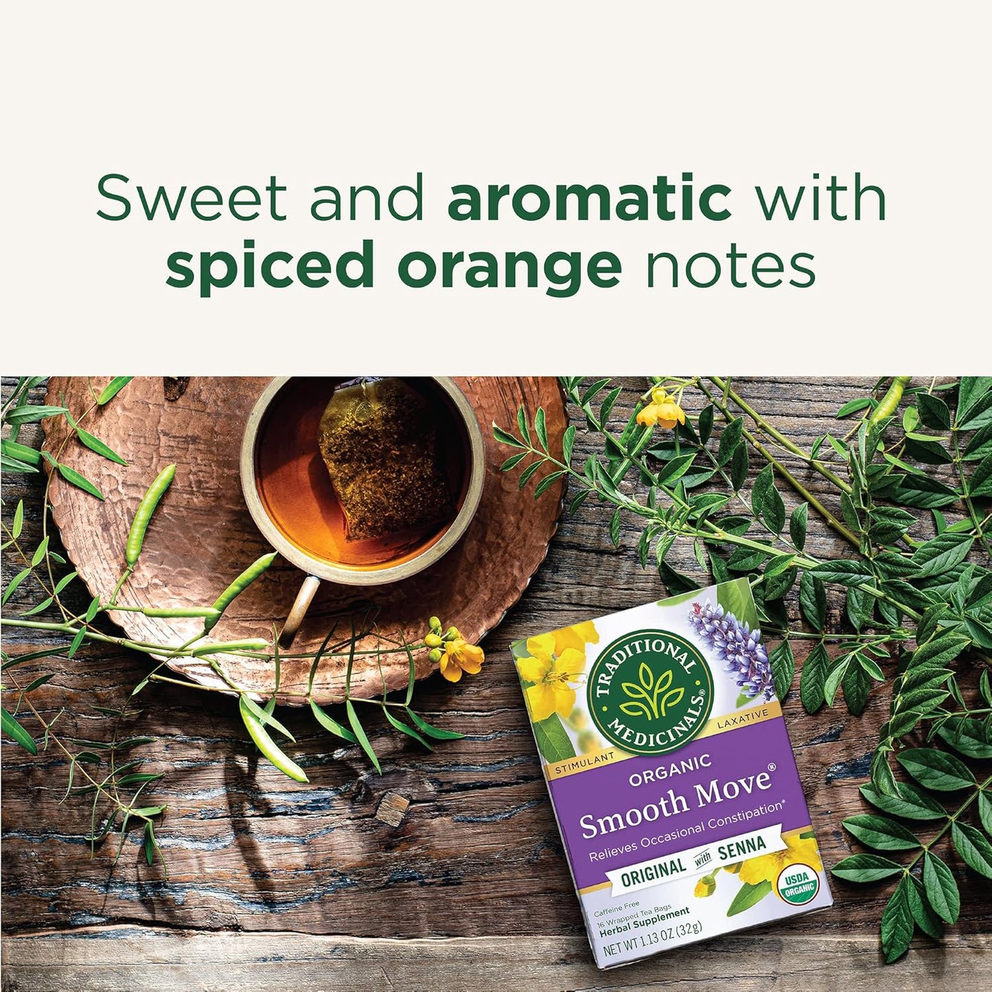Traditional Medicinals Tea, Organic Smooth Move, Relieves Occasional C