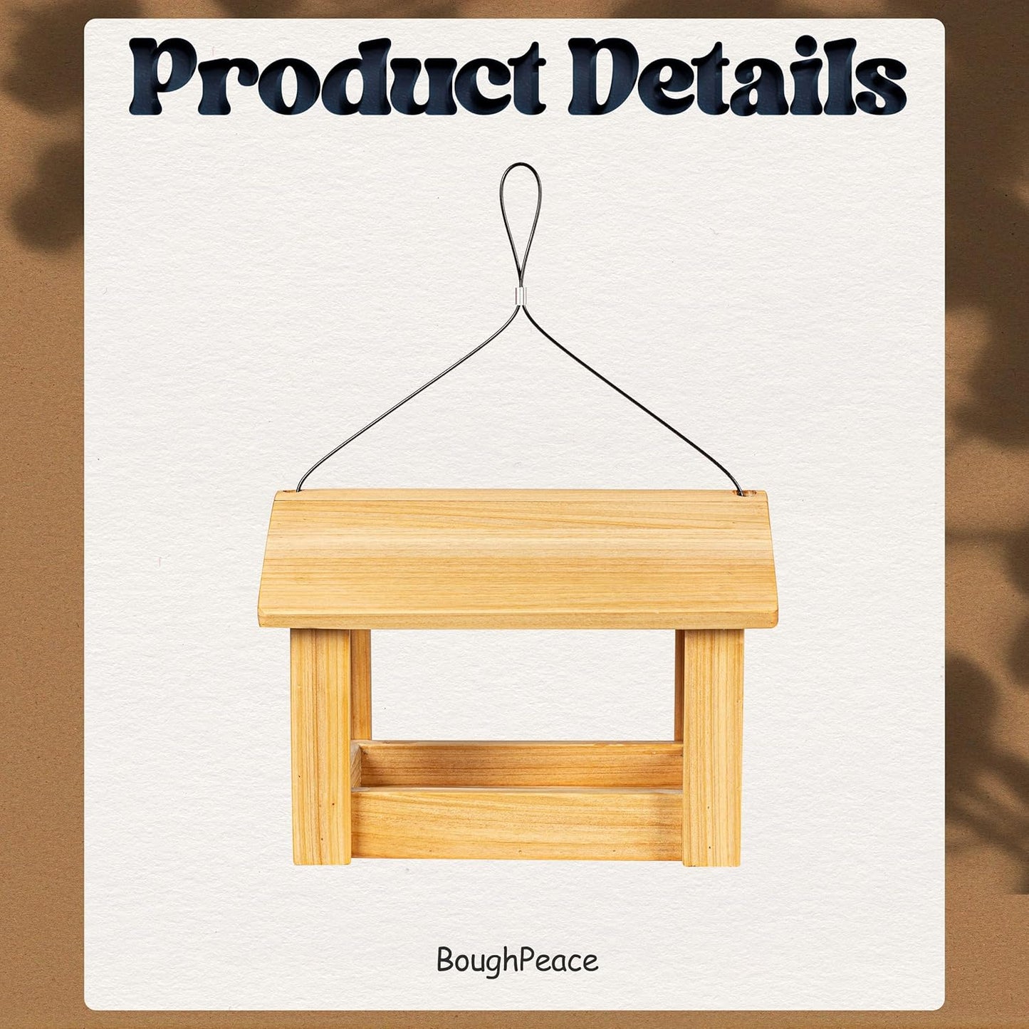 Bird Feeders for Outdoors Wood Hanging Bird Feeder for Cardinals, Finches, Chickadees