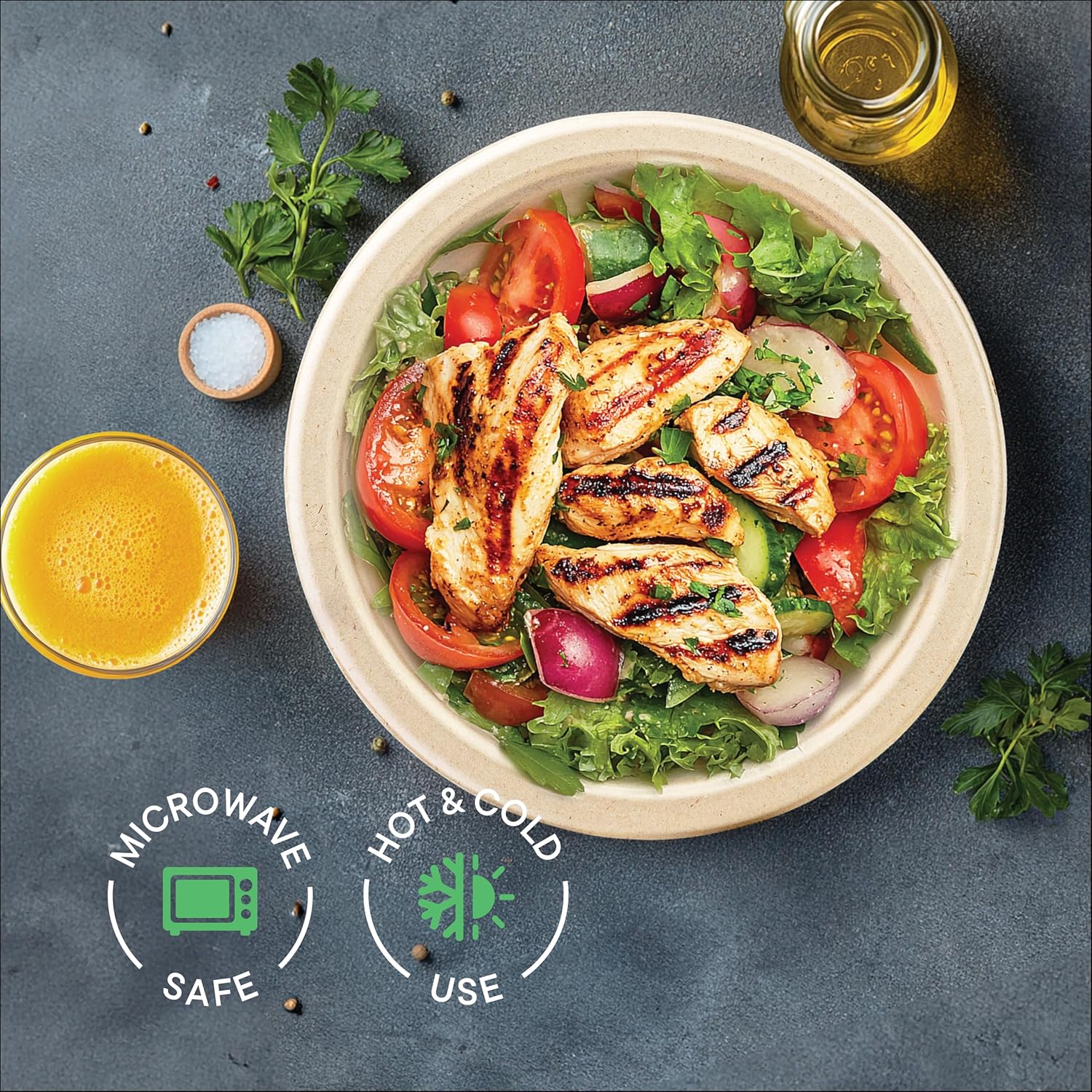 100% Compostable Paper Plates, Heavy Duty Disposable Plates [125-Pack]