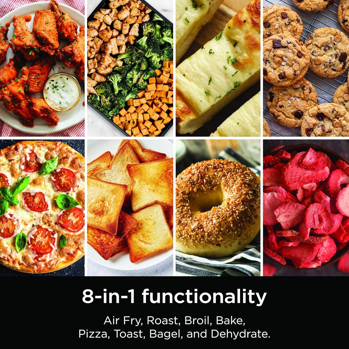 Ninja Air Fryer Toaster Oven Combo | 8-in-1 Functionality | Flip Up & 