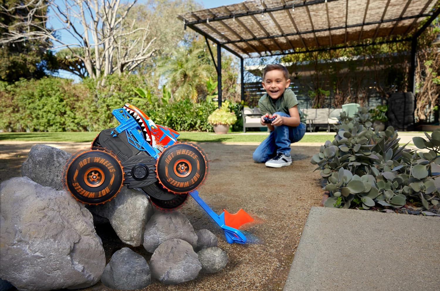 Hot Wheels Monster Trucks Remote Control Toy Vehicle, Large-Scale RC T