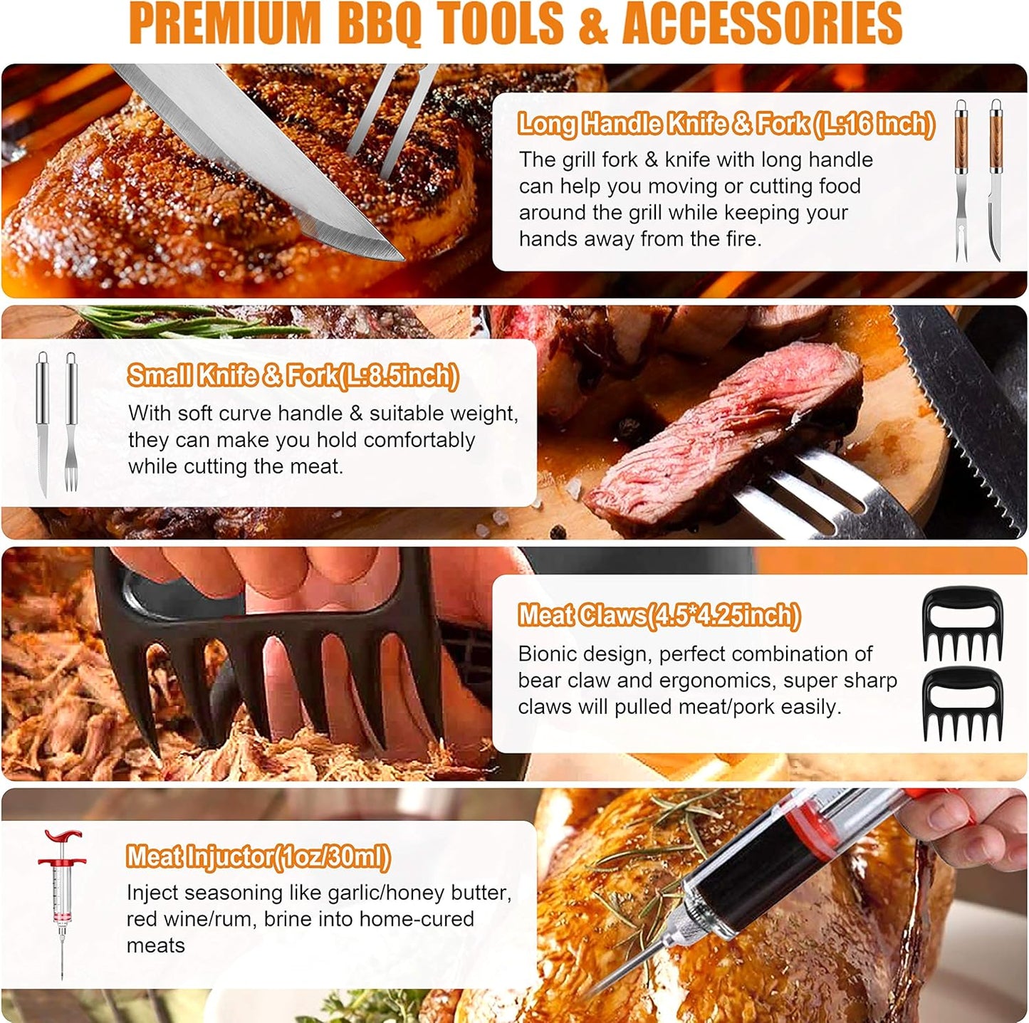 BBQ Grill Accessories Set, 38Pcs Stainless Steel Grill Tools Grilling 
