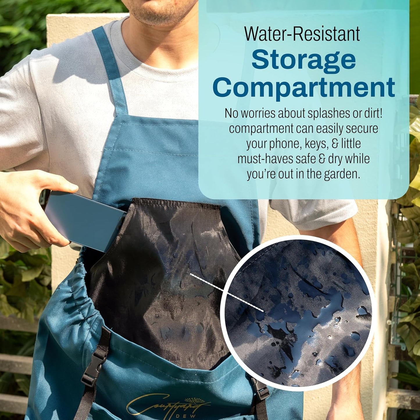 Gardening Apron with Pockets, Adjustable Cross Back Gardening Smock with Quick Release Pockets, Multipurpose
