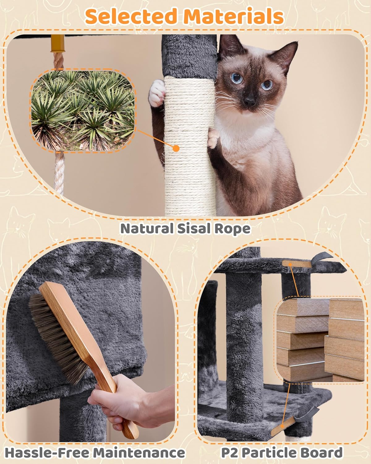 Yaheetech Large Multi-Level Cat Tree, 63 Inches Tall with Sisal-Covere