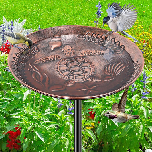40 Inch Metal Bird Bath for Outside, Detachable Birdbath & Birdfeeder 