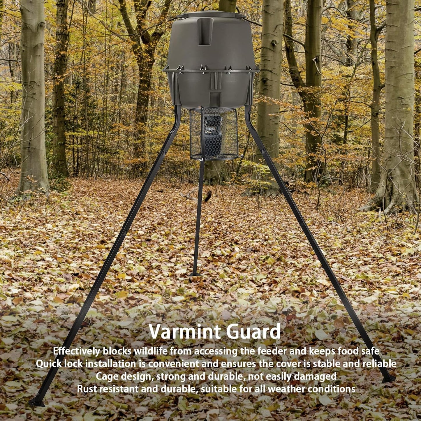 Varmint Feeder Cage Weatherproof Deer Feeder Protective Guards Cage for Outdoor Forest