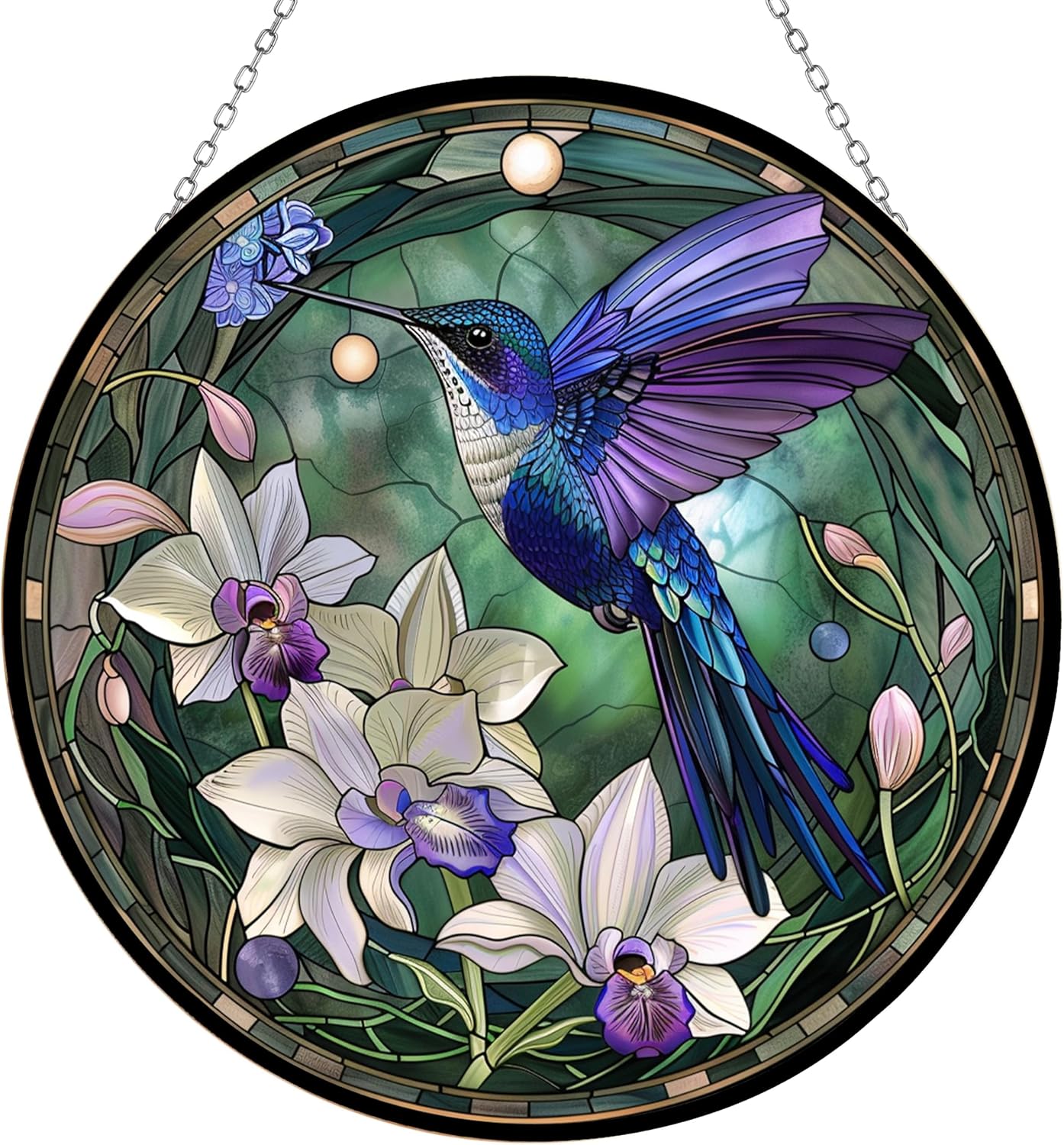 Hummingbird Suncatcher Stained Glass Window Hangings for Women Mom Red Birds Sun Catchers Colorful Ornament Bird Lovers Gift Gifts for Women Mom Wife