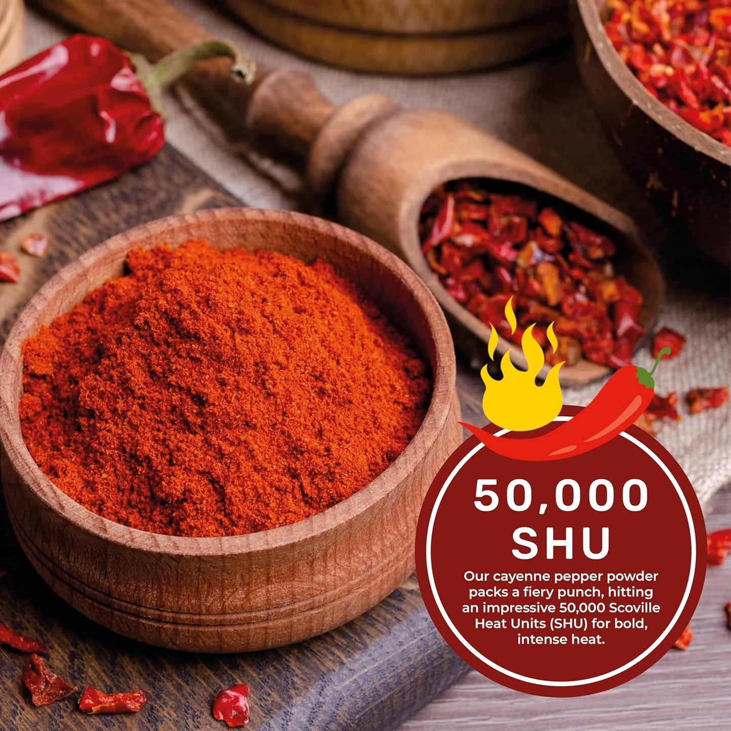 Cayenne Pepper Powder 2.5LB Jar - 50,000 SHU, Gluten Free, All Natural