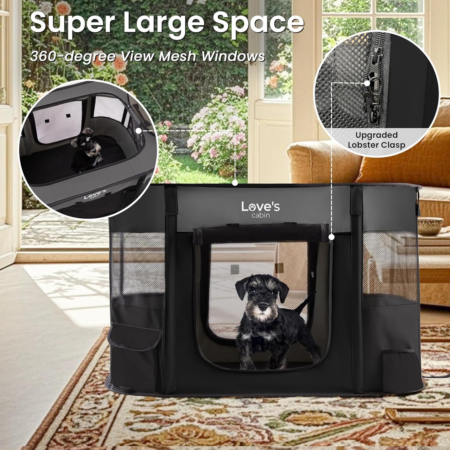 Love's cabin Pet Puppy Dog Playpen, Small Dog Tent Crates Cage Indoor/