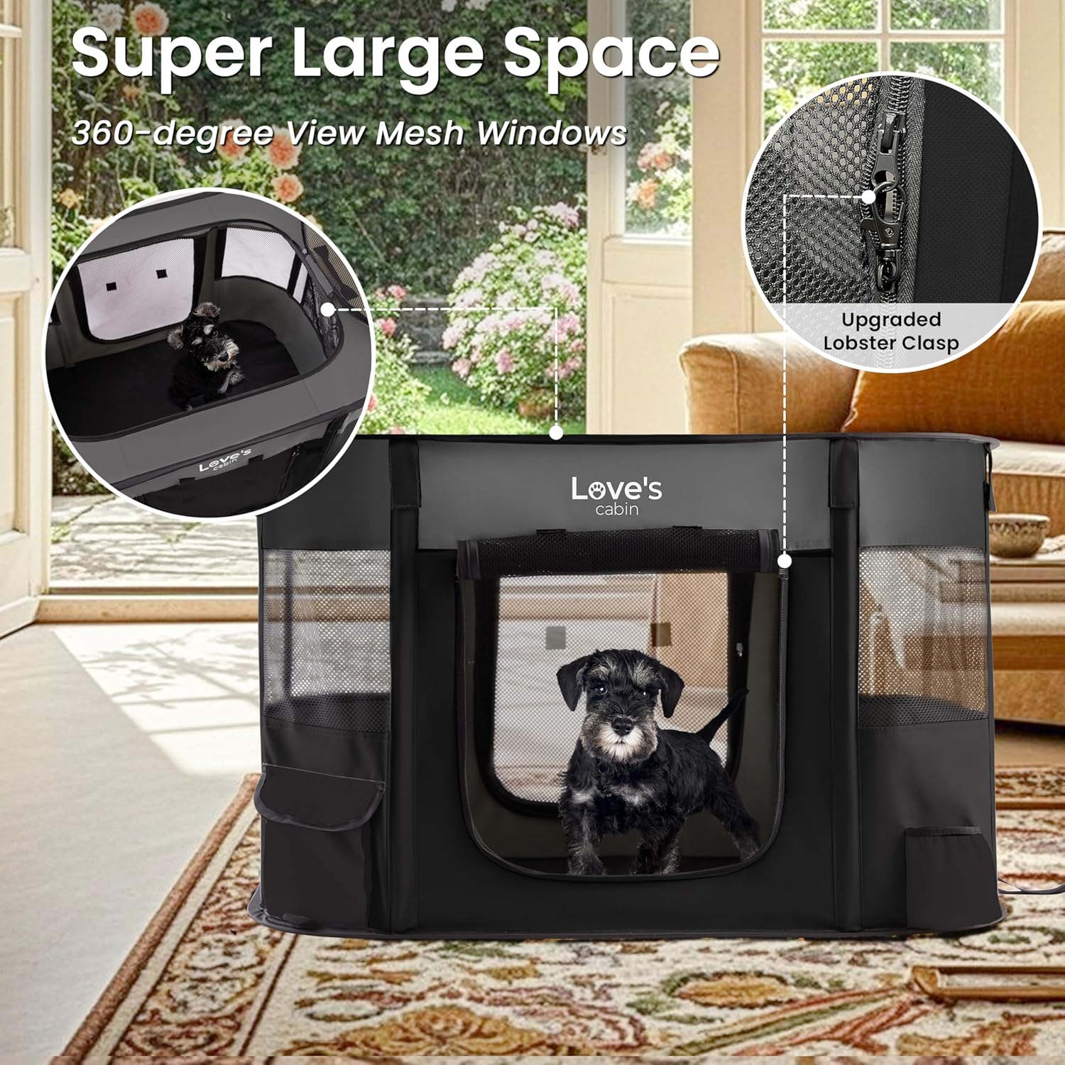 Love's cabin Pet Puppy Dog Playpen, Small Dog Tent Crates Cage Indoor/
