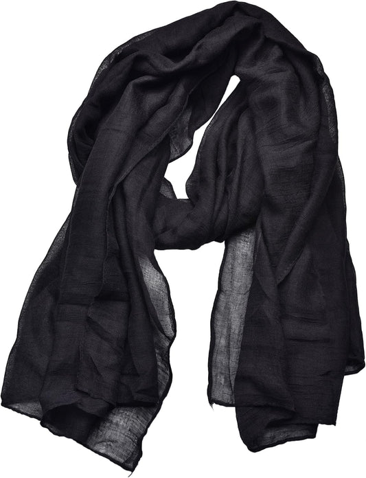 woogwin Women's Cotton Scarves Lady Light Soft Fashion Solid Scarf Wra