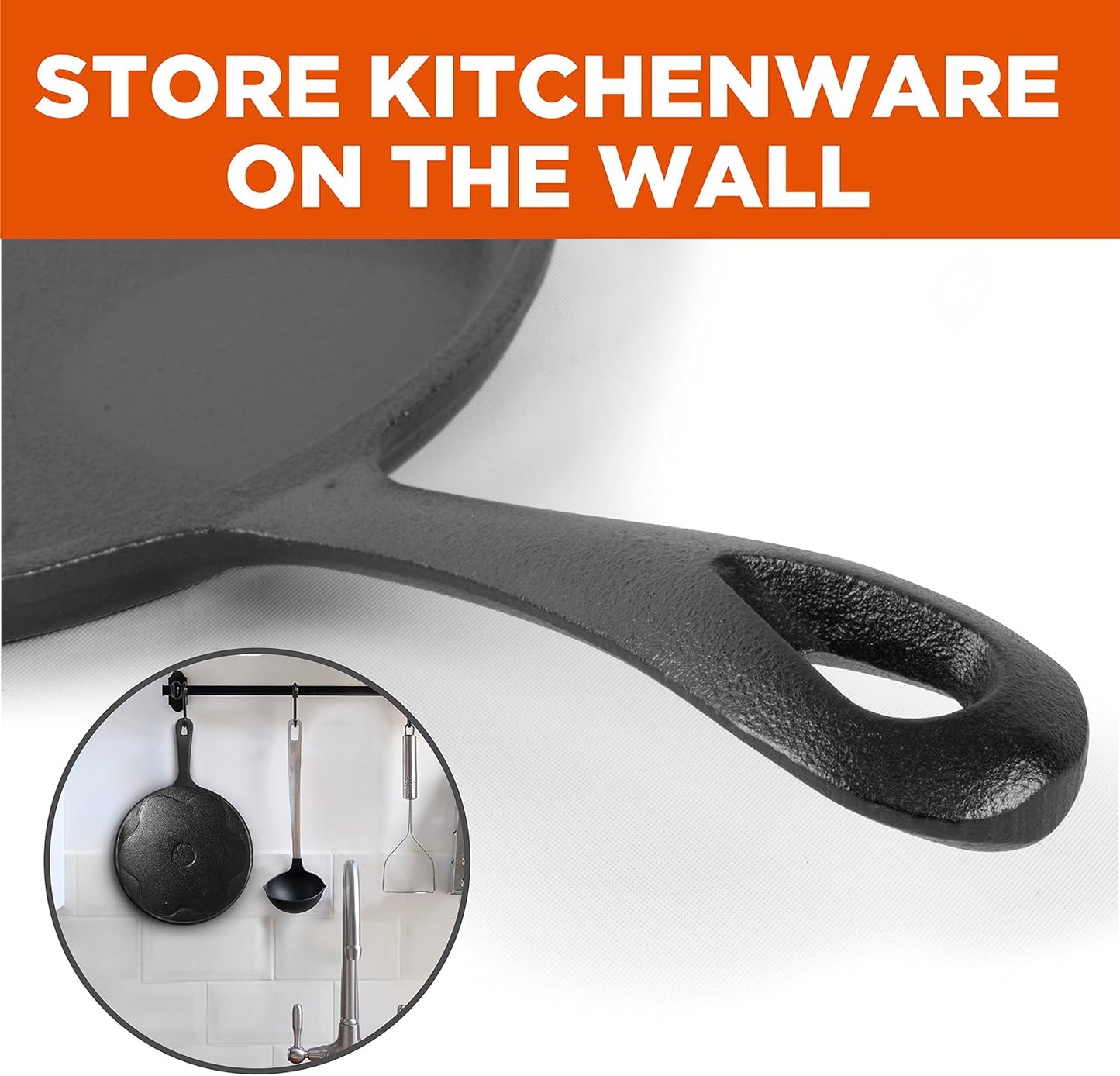 Commercial CHEF 3-Piece Cast Iron Griddle Set, Pre-Seasoned Cast Iron,