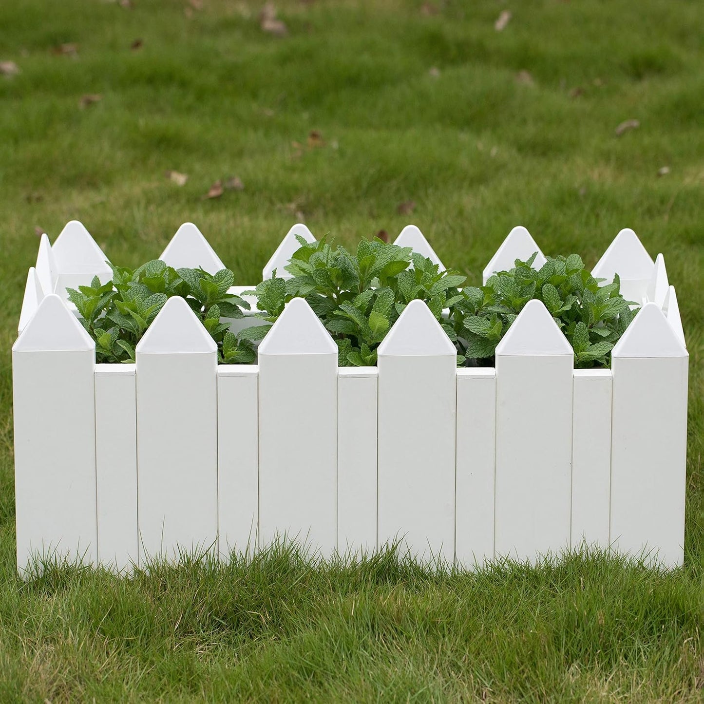 Gardenised Vinyl Planter Box Garden Bed Flower Pot, White (QI004006A.L)