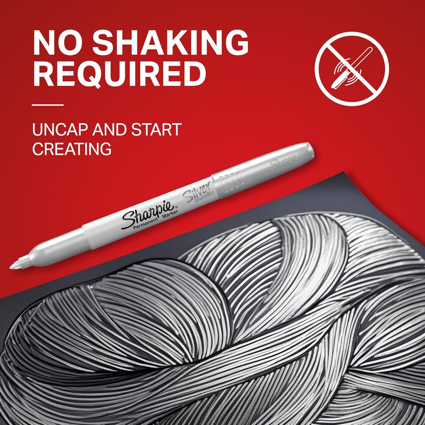 Sharpie Metallic Permanent Markers, Fine Point, Assorted Metallic, 6 C
