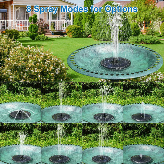 3.5W Solar Fountain with 2000mAh Battery - Work On Cloudy Days - Upgra