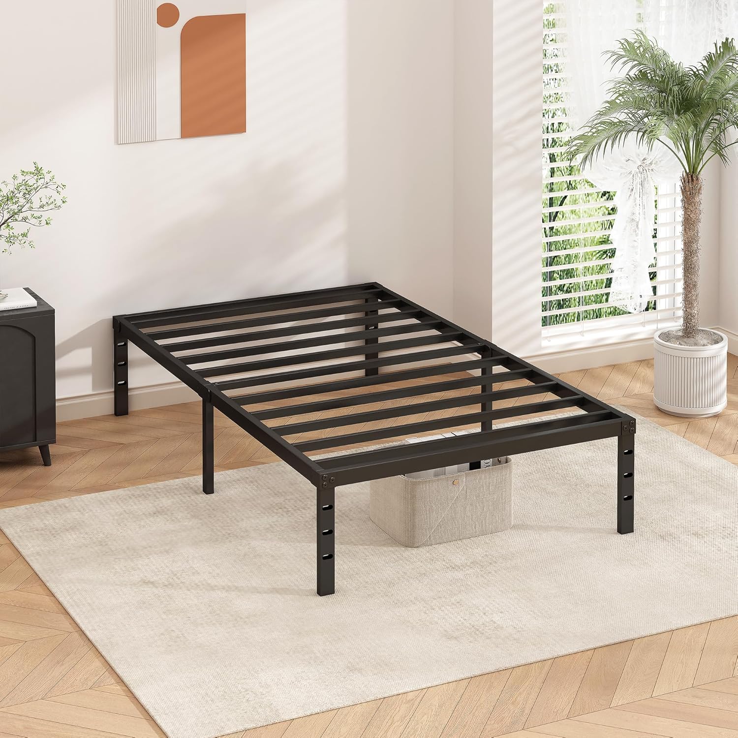 Metal Platform Bed Frame 14 Inch Tall,No Box Spring Needed,Twin Size B