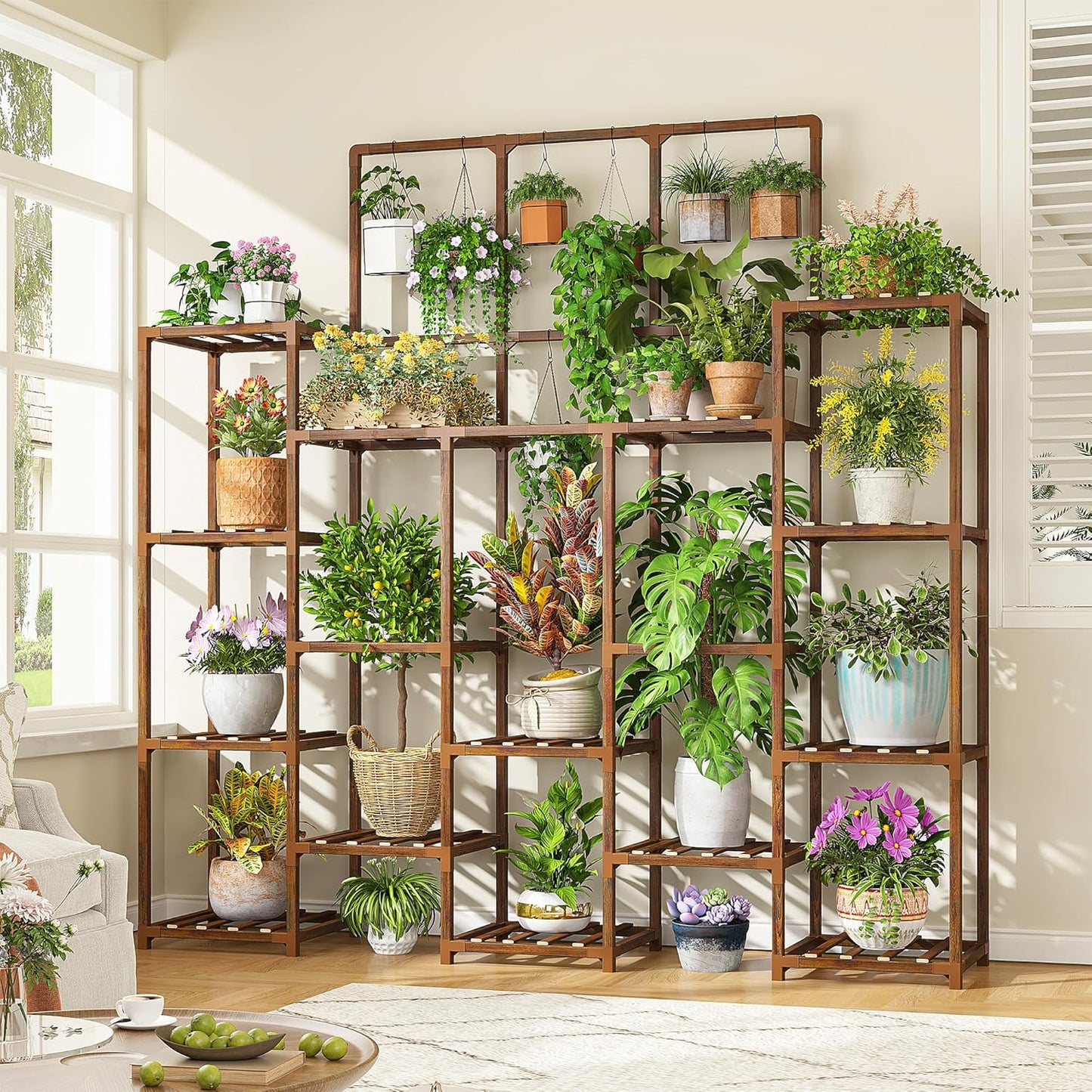 EnHomee Tall Plant Stand, 14 Tiers Indoor Plant Stand for Multiple Pla