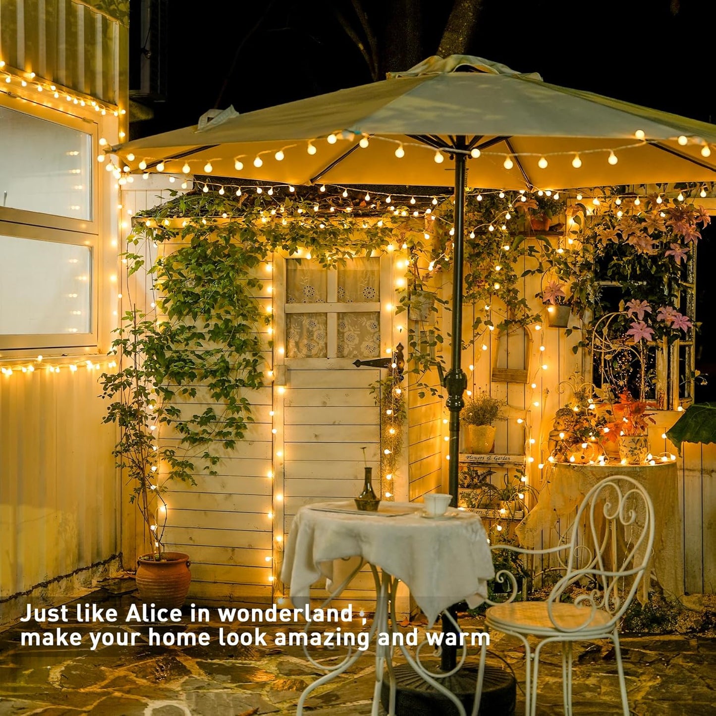 JMEXSUSS 100 LED Connectable Globe String Lights Indoor Bedroom, 33ft 