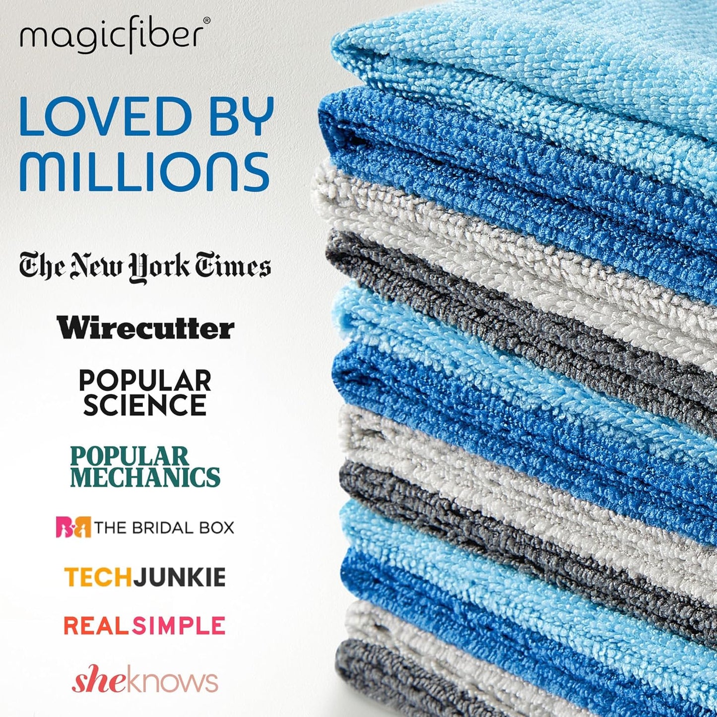 MagicFiber Microfiber Cleaning Cloth - Higher Quality, Larger Size - Micro Fiber Cloth for Cleaning Rags, Dust Cloths, Kitchen Dish Towels (12 Pack, 13”x11”)